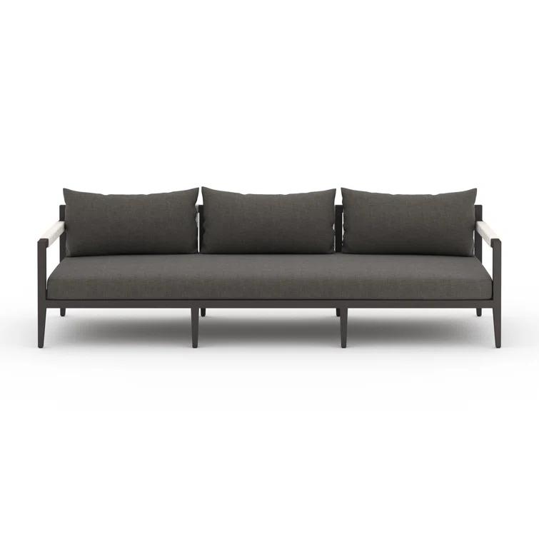 Sherwood Charcoal Gray Aluminum Outdoor Patio Sofa