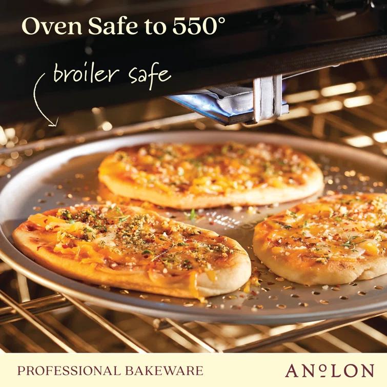 Anolon Anolon Pro-Bake Bakeware Aluminized Steel Perforated Pizza Pan, 14 Inch, Silver