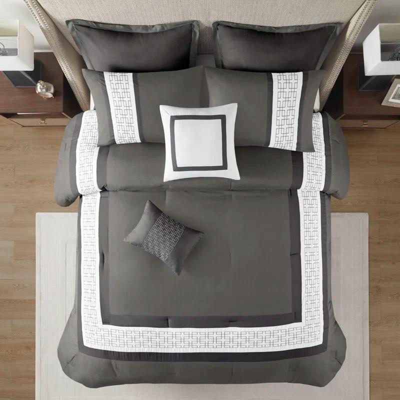 510 Design 8 Piece Embroidered Comforter Set