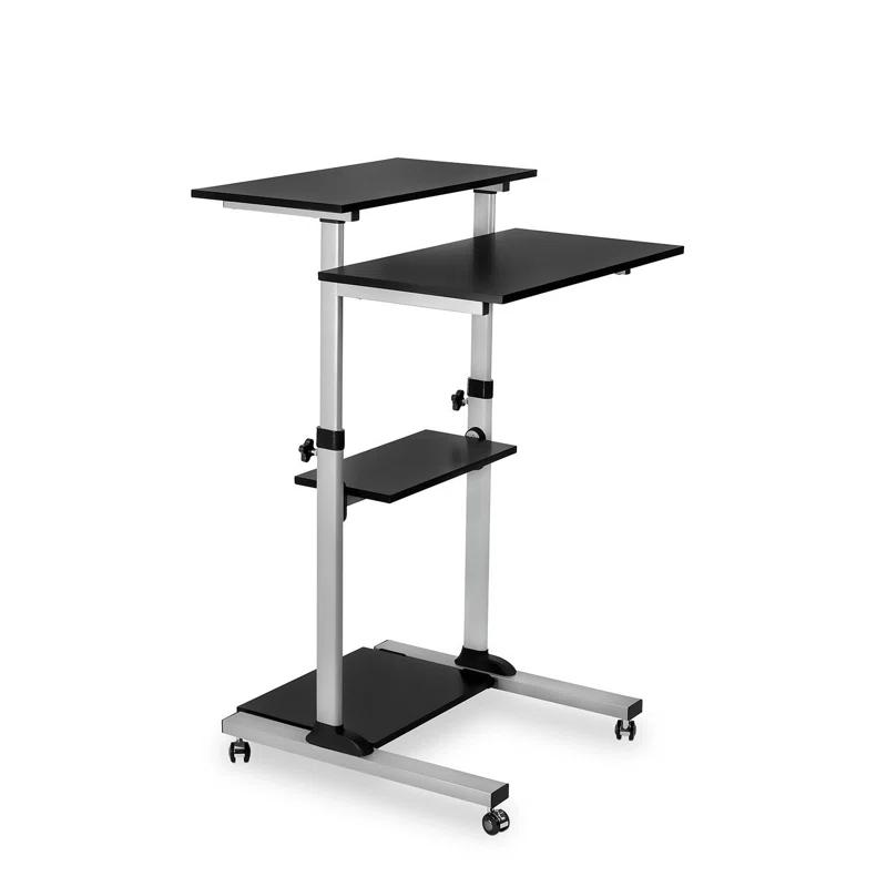 Mount-it Mount-It! Mobile Standing Desk and Rolling Presentation Cart ,27.5-Inch Platform, Locking Wheels