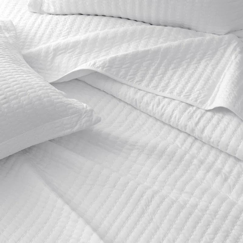 FreshFolds Modern & Contemporary Stripe Stitched Quilt Set with Shams