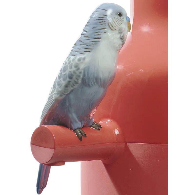 Lladro The Parrot Party 16.14" Coral/Blue Porcelain Table Vase