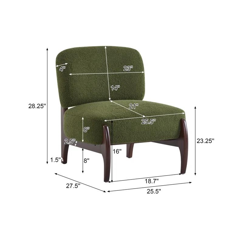NFusion Kalel 25.5" Modern Boucle Accent Chair With Solid Wood Frame