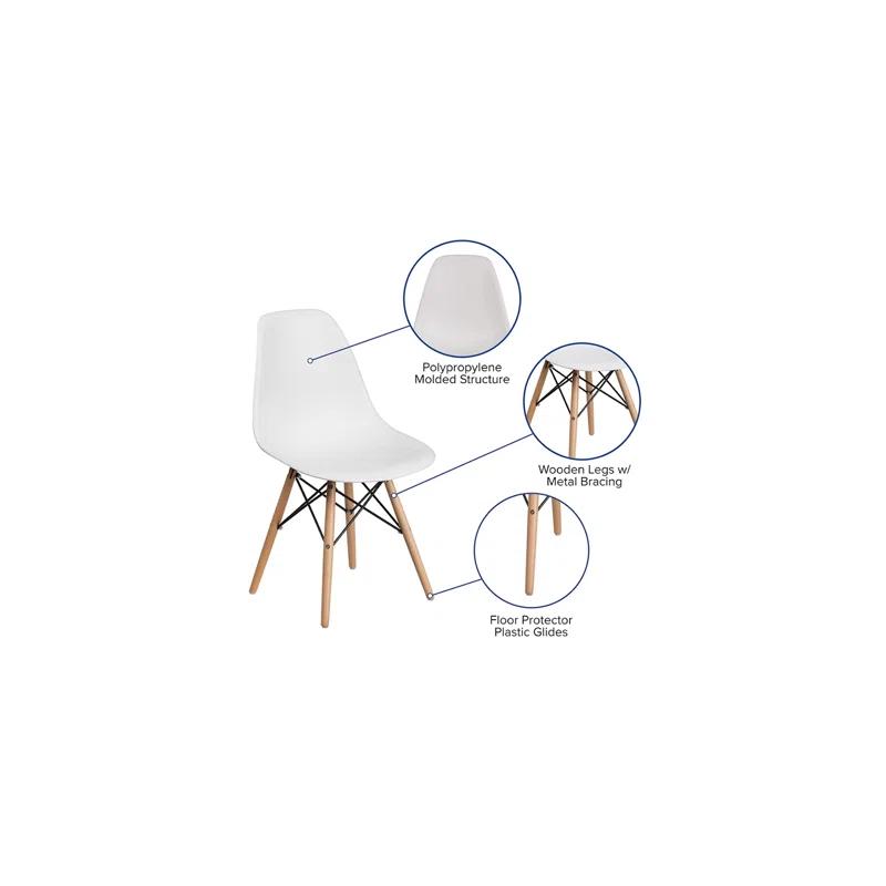 Flash Furniture Chair with Wooden Legs for Versatile Kitchen, Dining Room, Living Room, Library or Desk Use (Set of 2)