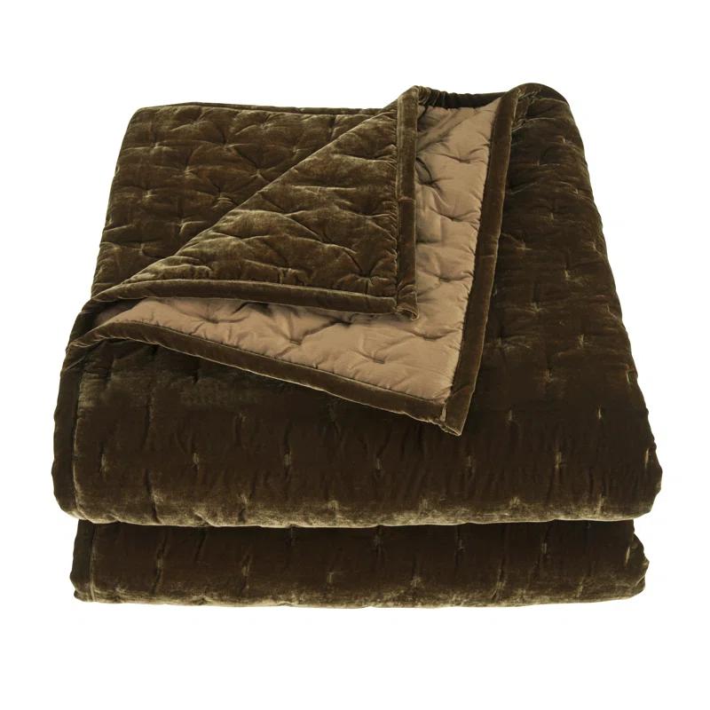 Stella Faux Silk Velvet Classic Chic Modern Rustic Romantic Western 1 Piece Quilt