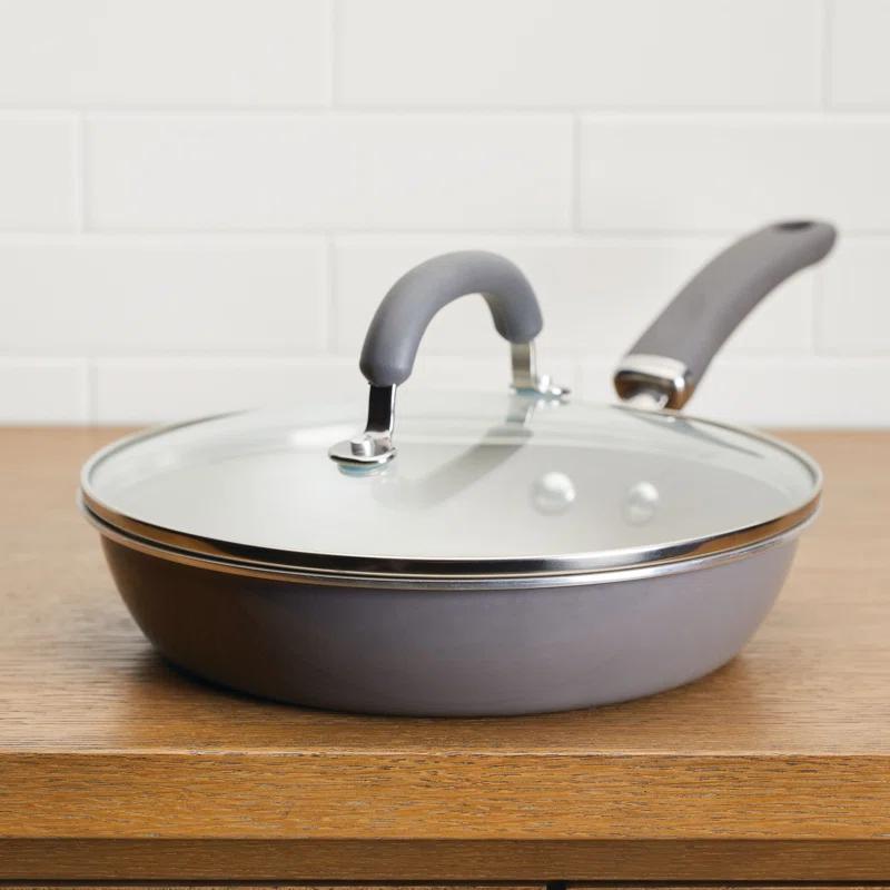 Rachael Ray Rachael Ray Create Delicious Nonstick Induction Deep Frying Pan / Skillet with Lid, 9.5 Inch