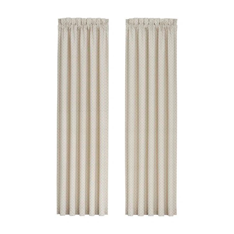 Ivory Light-Filtering Polyester Rod Pocket Window Panels, 84"