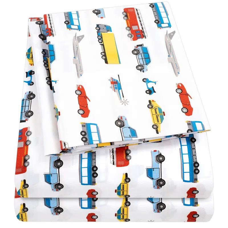 Sweet Home Collection Cars Transportation Bed Sheet Set
