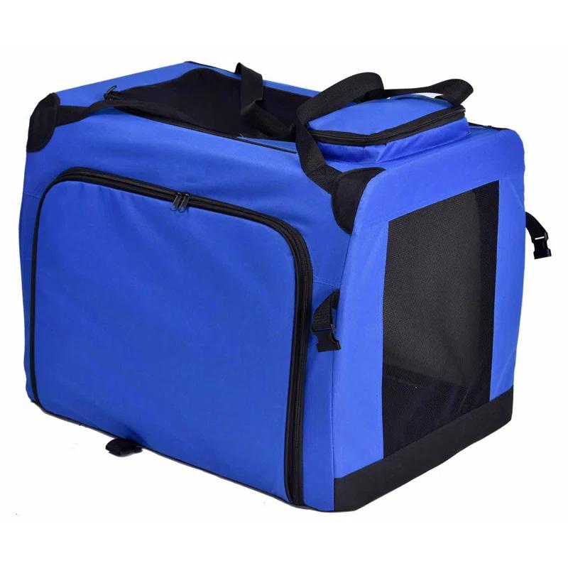 Touchdog Pet Life 'Hounda Accordion' Metal Framed Soft-Folding Collapsible Dual-Sided Expandable Pet Dog Crate