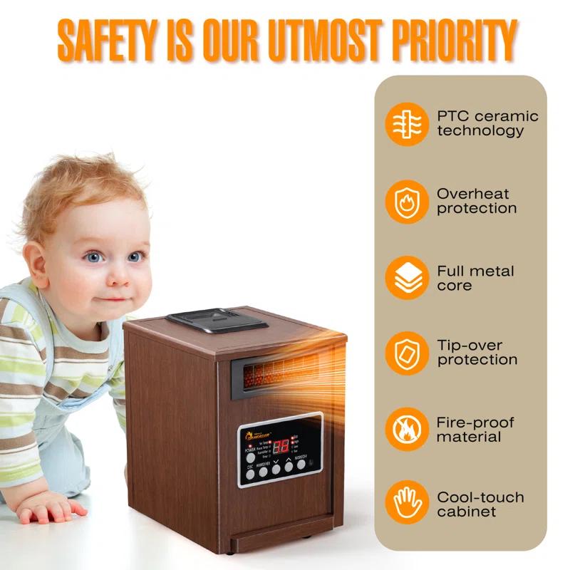 Dr. Infrared Heater DR. INFRARED HEATER DR-998W 1500W, Advanced Humidifier and Oscillation Fan and Remote Control, Dual Heating System
