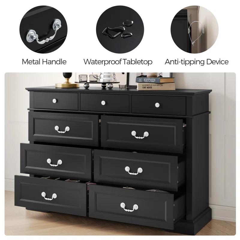 August Grove® Dugazon Wood Bedroom Dresser Farmhouse Drawer Chest