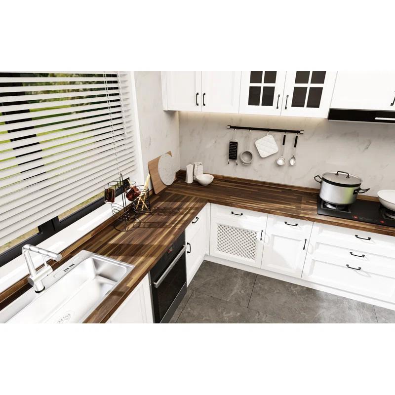 CONSDAN CONSDAN Butcher Block Counter Top, Solid Walnut Hardwood Countertop, Prefinished with Food-Safe Oil