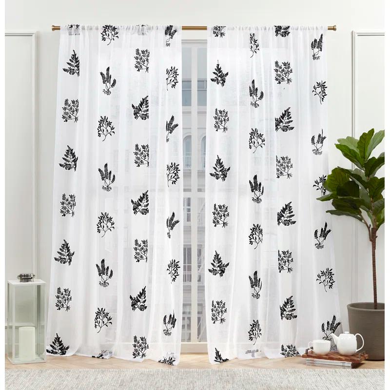 Nicole Miller Nicole Miller New York Mabel Sheer Rod Pocket Curtain Panels Pair (Set of 2)