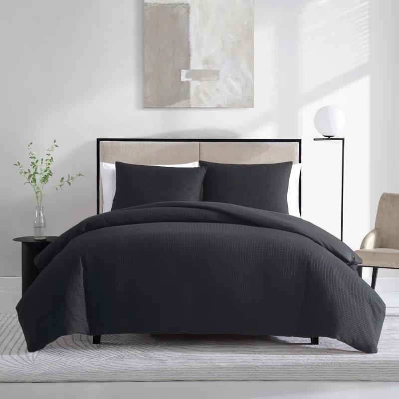 Vera Wang Waffle Pique Solid Cotton Comforter Set