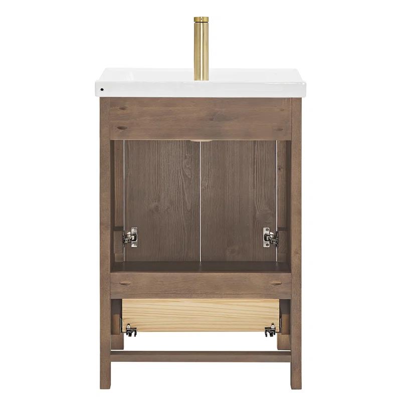 Vinnova 23.6'' Single Bathroom Vanity with Ceramic Top