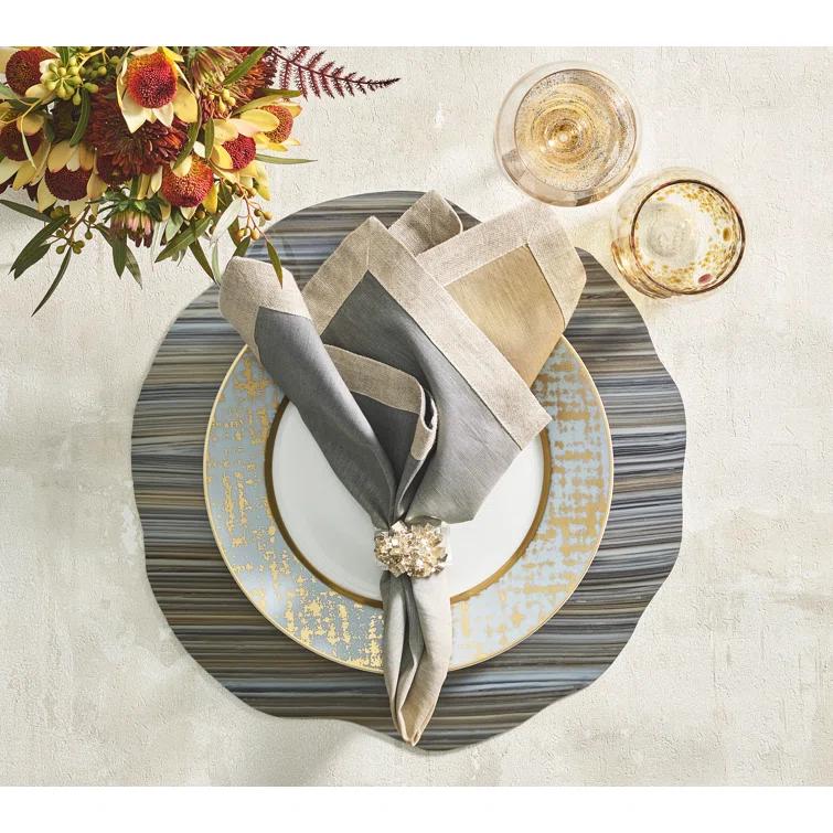 Gray and Beige Acrylic Round Mica Placemat