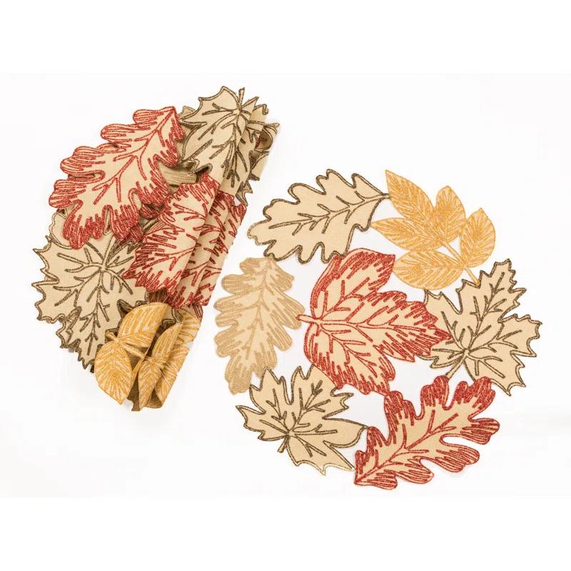 Xia Home Fashions Polyester Embroidered Square Placemat (Set of 4)