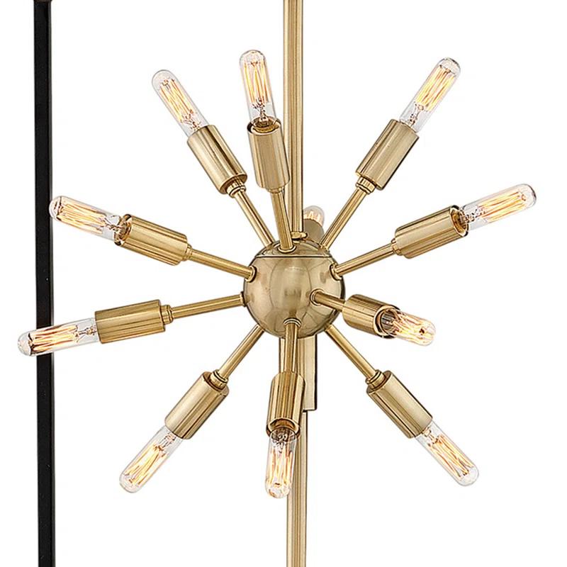 Aros 24-Light Two Cube Open Frame Pendant, Black & Warm Brass By Lisa McDennon