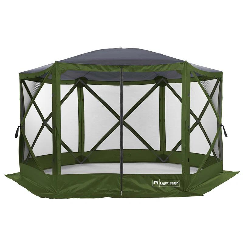 ECR4Kids ECR4Kids Lightspeed Outdoors Pop-Up 6-Sided Screen Shelter, Camping Gazebo, Green