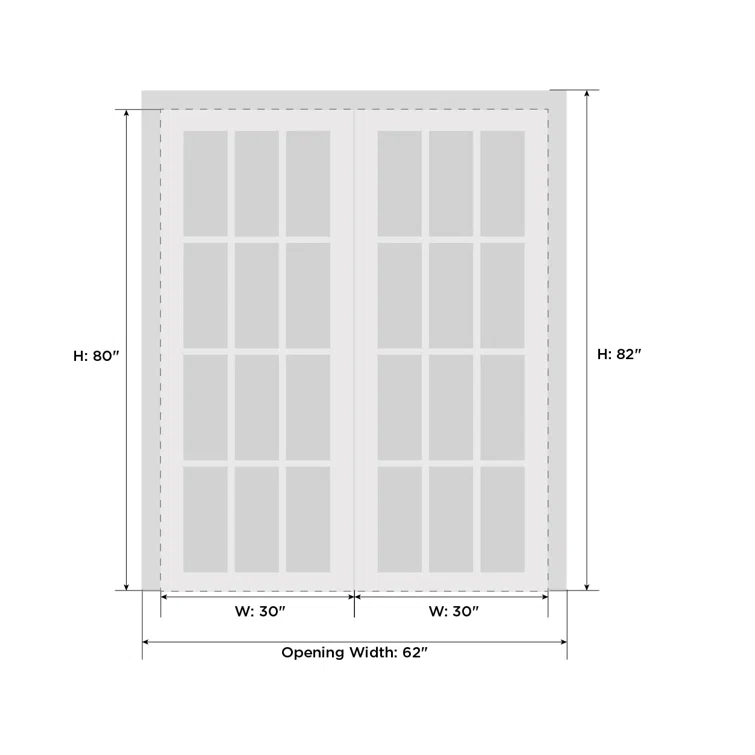 SARTODOORS 2466 Solid + Manufactured Wood Paneled French Doors