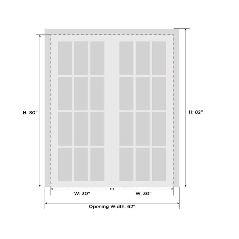 2566 Solid + Manufactured Wood Paneled French Doors
