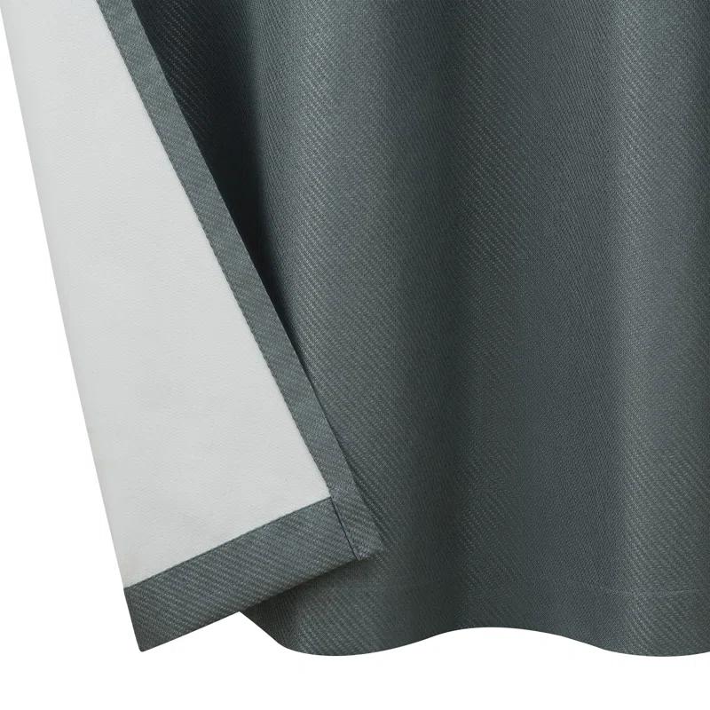 Nautica Synthetic Solid Color Blackout Thermal Rod Pocket Curtain Panels (Set of 2)