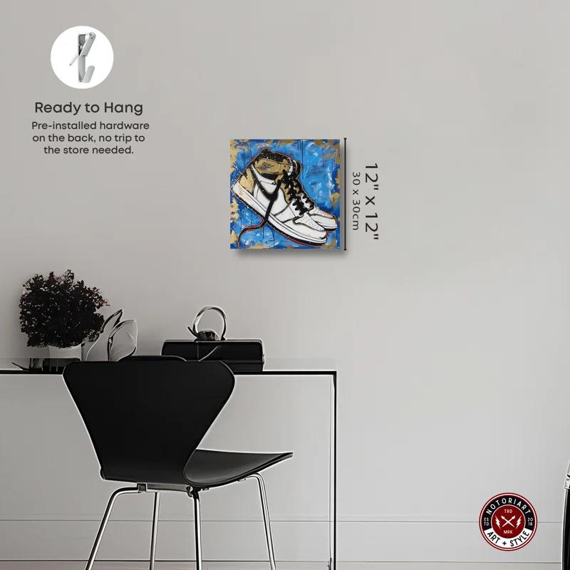 Notori Art Golden Sky Sneakers II Modern Sneaker Art Prints Wall Art by Notoriart