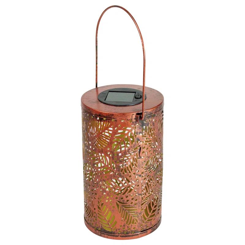 Northlight Seasonal 8" Bronze Foliage Outdoor Solar Lantern with Handle | Wayfair