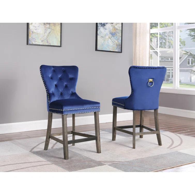 Everly Quinn Thatcham Upholstered Counter Stool (Set of 2)