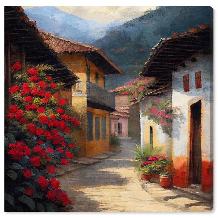 Art Remedy Spanish Street II Canvas Coastal Landscape Wall Art by Art Remedy
