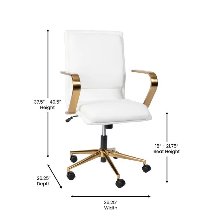 Flash Furniture Mid-Back Designer Upholstered Swivel Executive Office Chair with Armrests