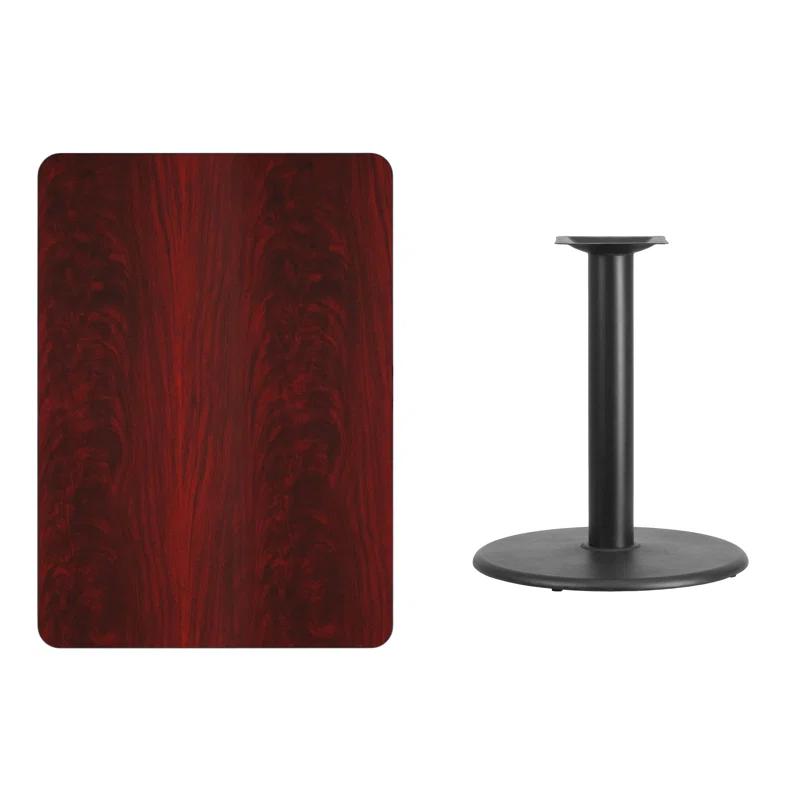 Flash Furniture Carrus Rectangular Laminate Dining Table Top with Round Base