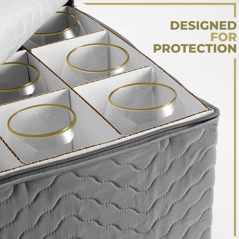 Sorbus 12-Glass Quilted Stemware Storage Case with Dividers