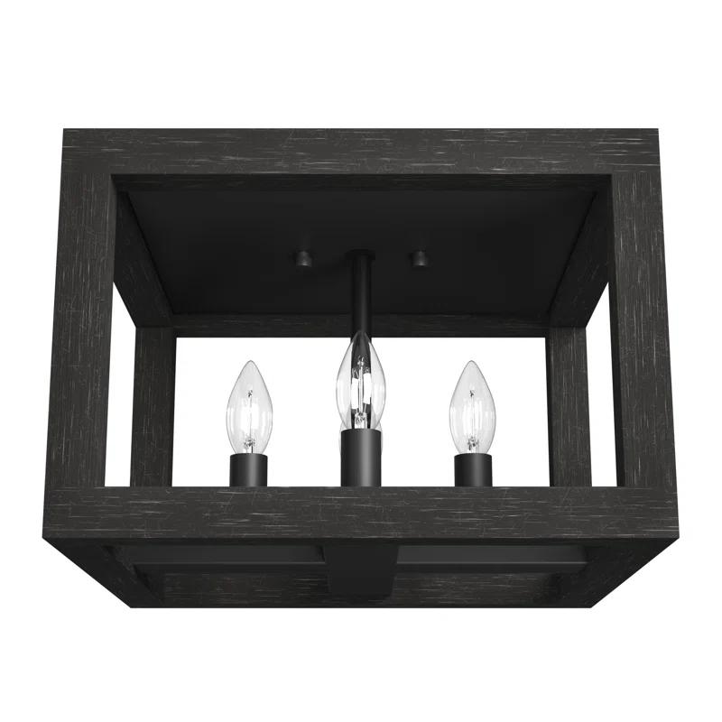 Squire Manor 4 - Light 12'' Lantern Square / Rectangle Flush Mount