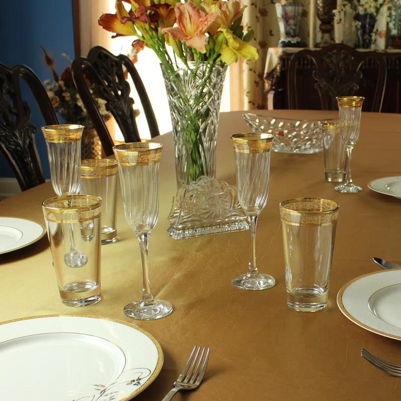 Lorren Home Trends Melania 9oz. Flute Set (Set of 6)