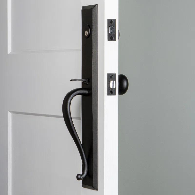 Ageless Iron 657771 Ageless Iron Handleset with Deadbolt and Keep Door Knob and Vale Rosette