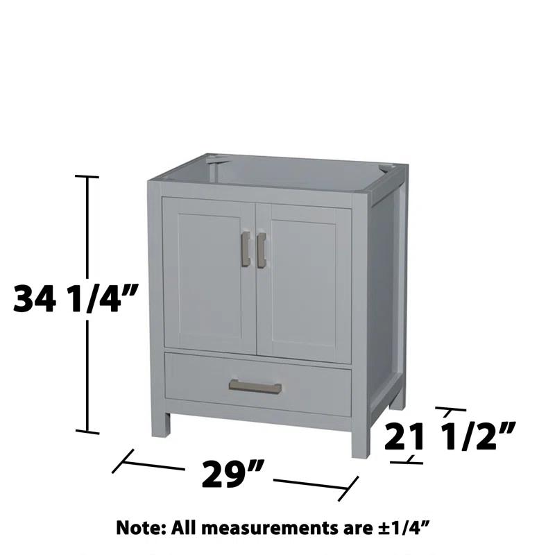 Wyndham Collection Sheffield 29" Freestanding Single Vanity Base Only