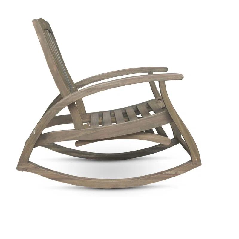 Highland Dunes Outdoor Cathleen Rocking  Solid Wood Chair