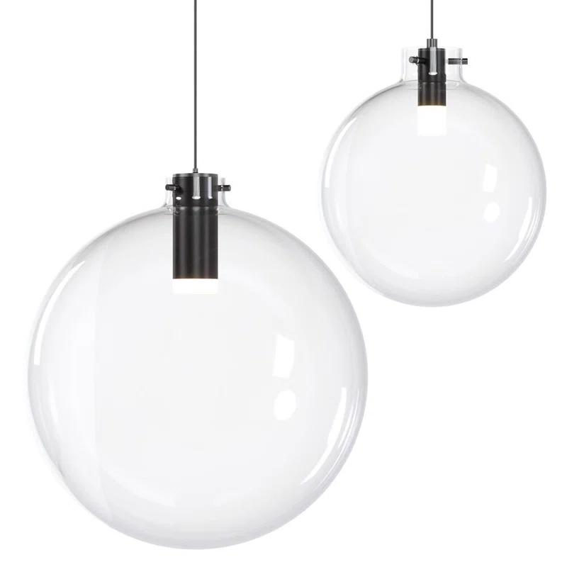 Blackjack Lighting Sphere Clear Glass Single Pendant