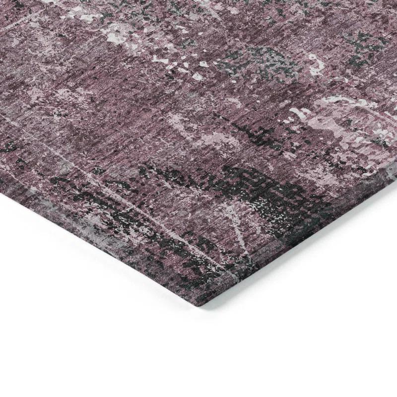 Machine Washable Indoor/Outdoor Chantille ACN1392 Pink Rug