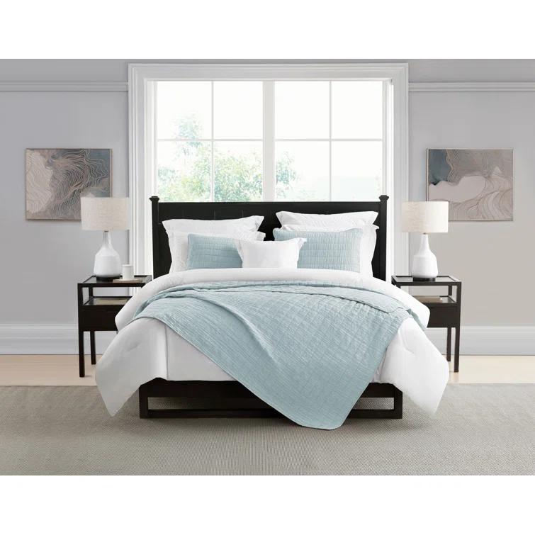 Swift Home Ultra Soft Crinkle Washed Microfiber 3-Piece Quilt Set