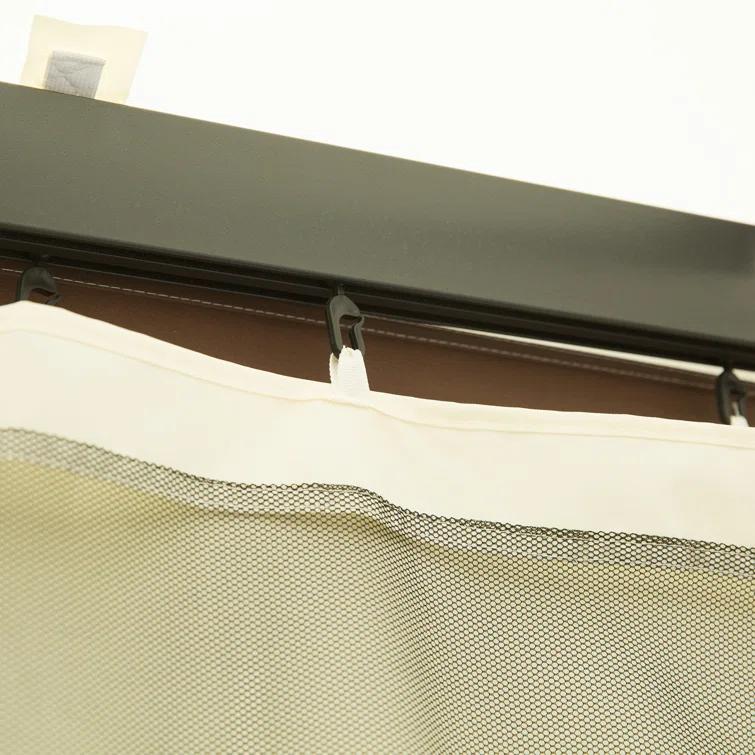 Outsunny Outsunny Universal Replacement Mesh Sidewall Netting for Patio Gazebos and Canopy Tents with Zippers, Sidewall Only, Cream