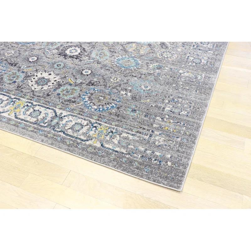 Pasargad Chelsea Oriental Machine Made Power Loom Polypropylene Area Rug in Silver