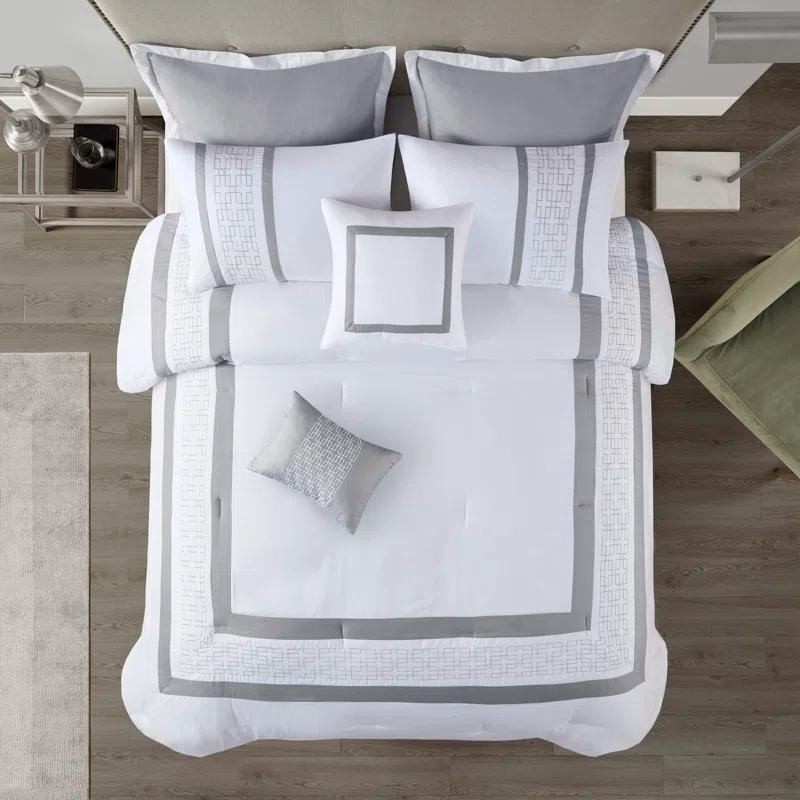 510 Design 8 Piece Embroidered Comforter Set