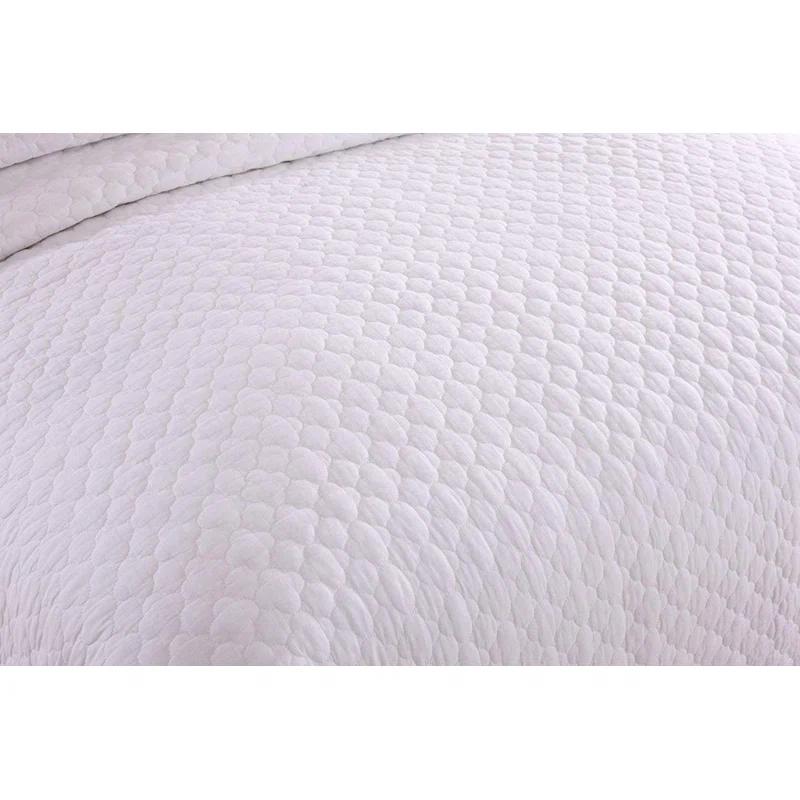 MarCielo WhiteCT Quilt Peony Cotton Geometric Shapes Quilt Set