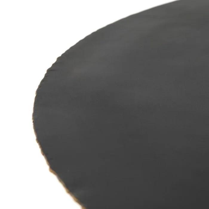 Element Collection 39" Round Black Metal Coffee Table