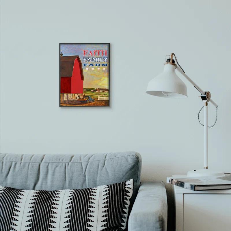 Stupell Industries " Faith Family American Farm Rustic Word Design " by The Saturday Evening Post