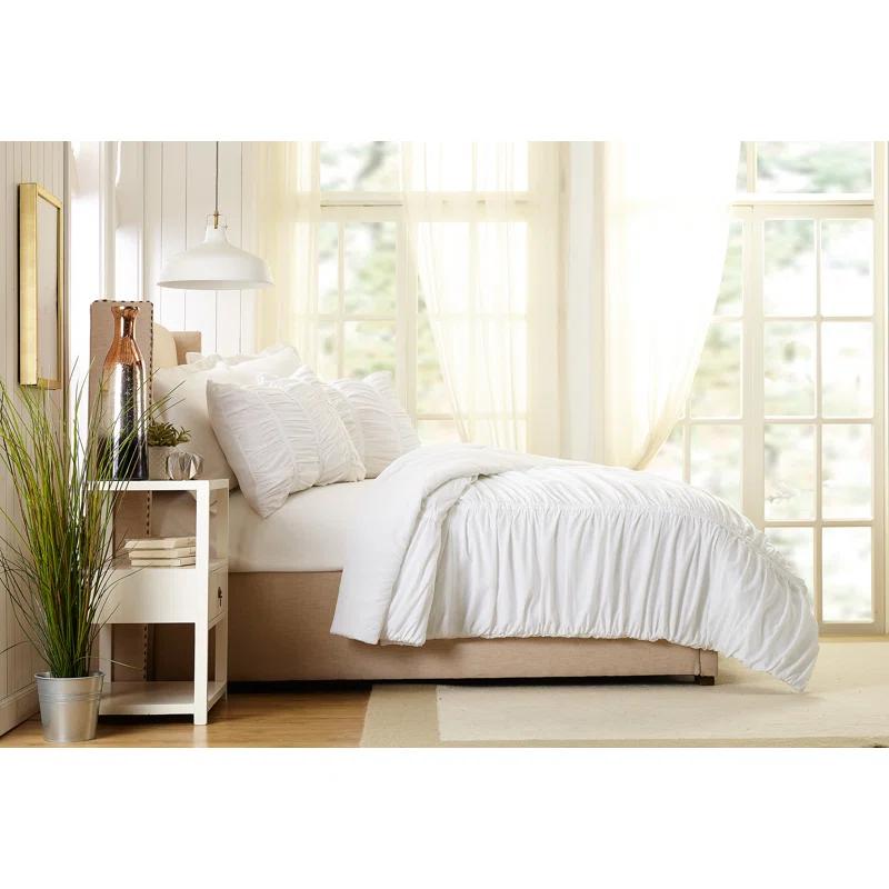Modern Heirloom Emily Ruched Solid Textured Comforter Set
