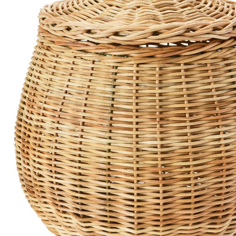Bayou Breeze Hand-Woven Wicker Basket Storage with Lids (Set of 2)