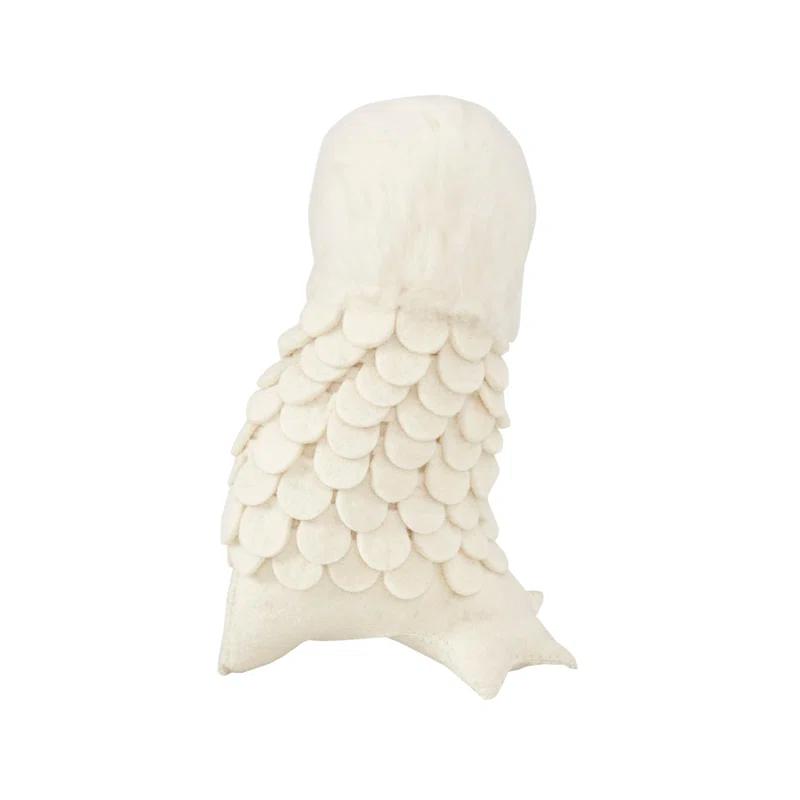 Arcadia Home Snowy Owl Handmade Hand Felted Wool Christmas Tree Topper